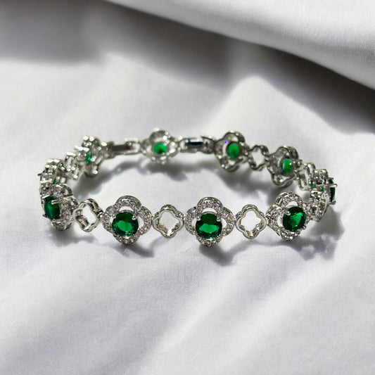 Emerald Floral Bracelet