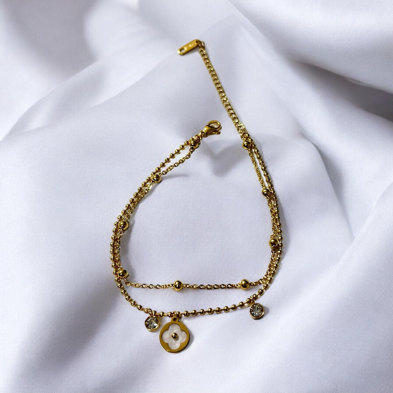 Golden Affection Charm Anklet