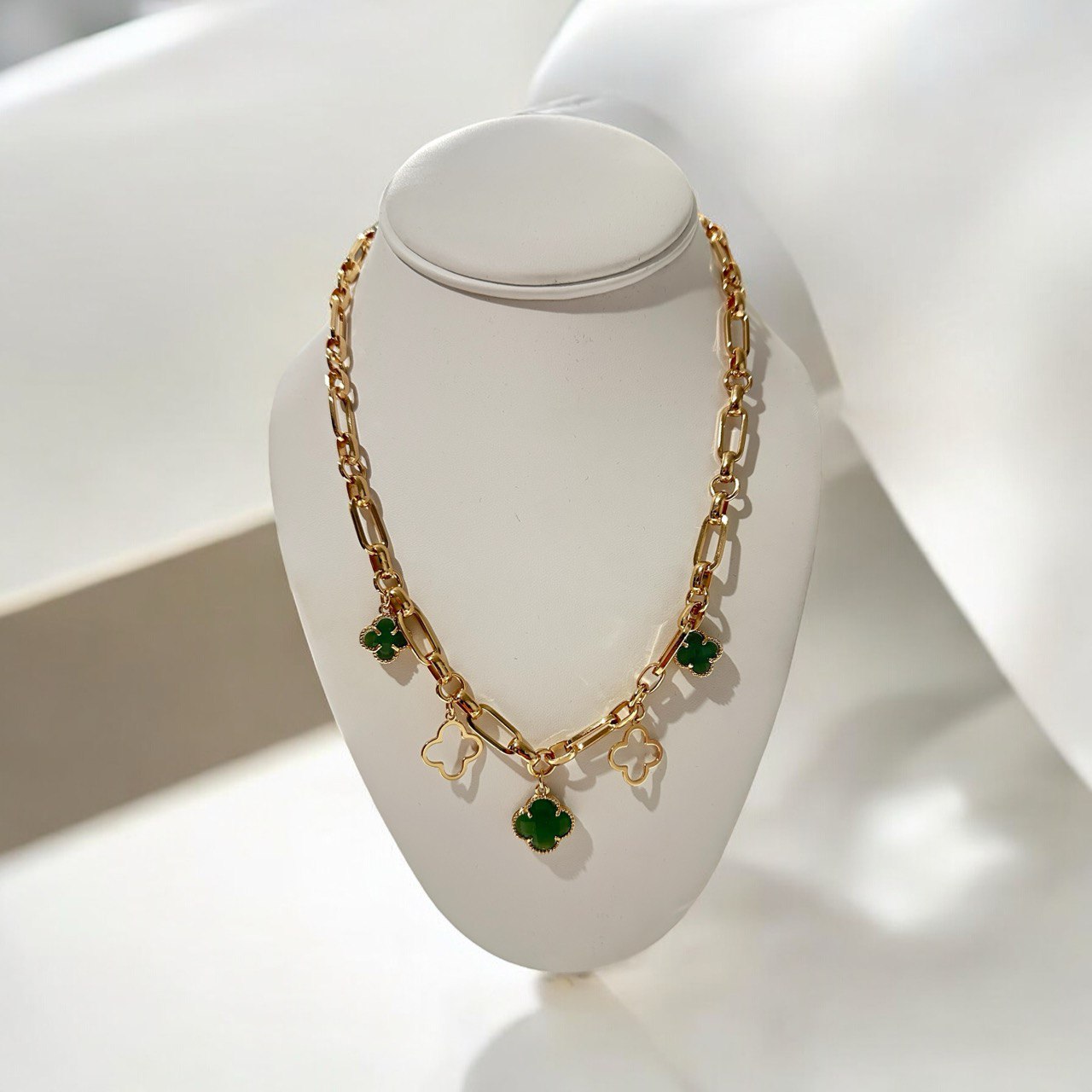 Emerald Elegance Gold Necklace